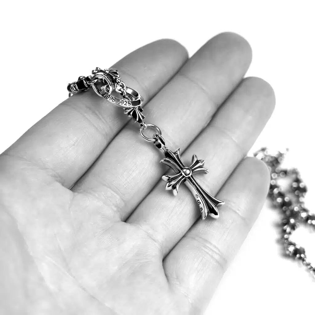 CROSS AND BABYFAT CHARM WITH TINY E CH PLUS CHALK CHAIN