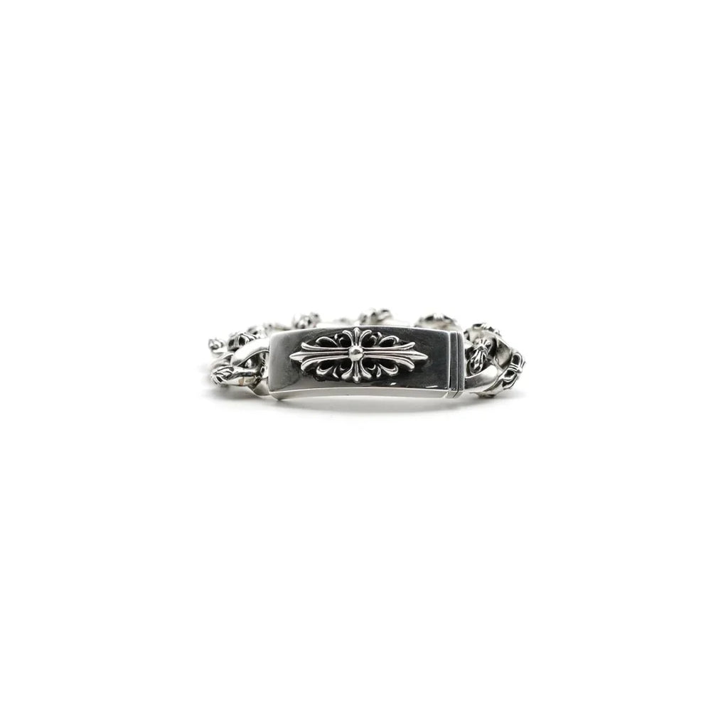 Silver Cross Link Cuban Bracelet